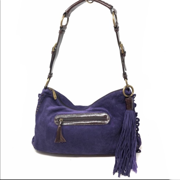 Berge Bags Berge Purple Suede Tassel Hobo Bag Made In Italy Poshmark